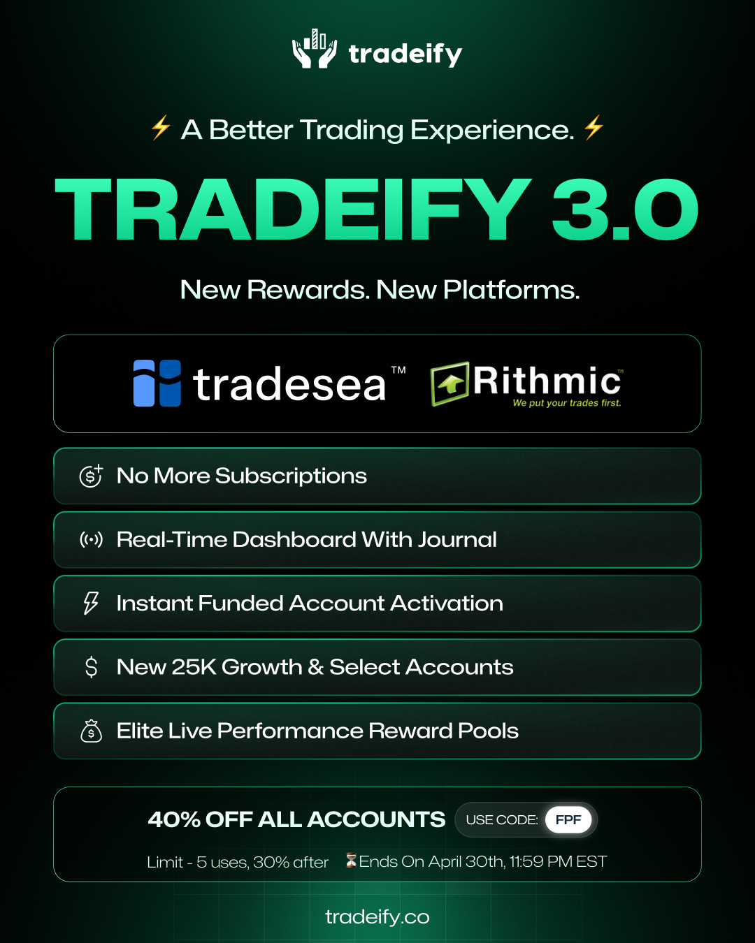 Tradeify 3.0 Features Overview
