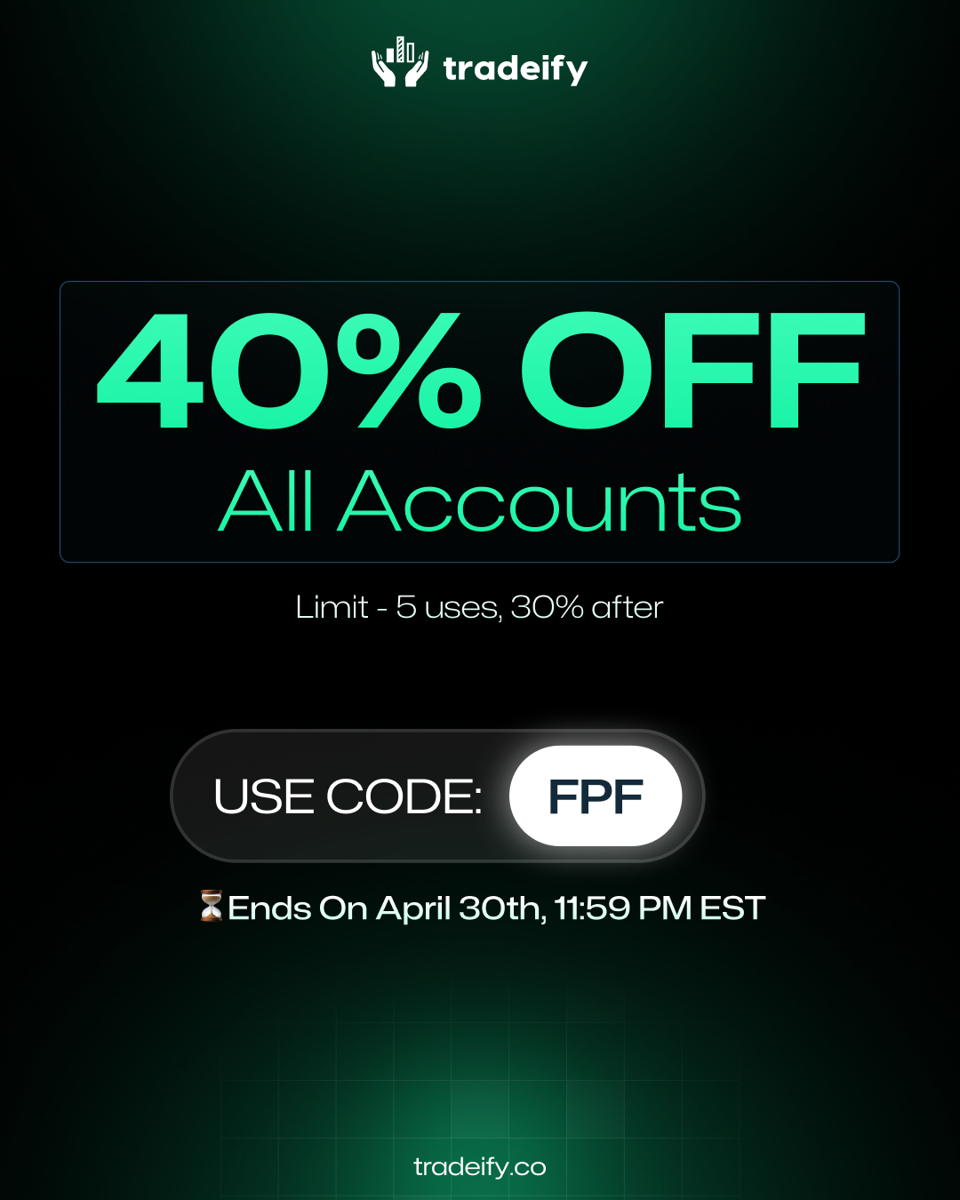 Tradeify 40% Off All Accounts