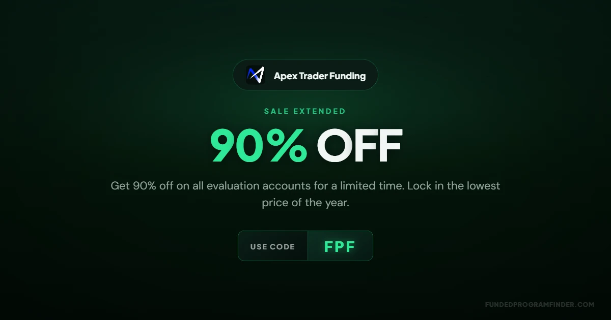 Apex Trader Funding 90% Off Promo Banner