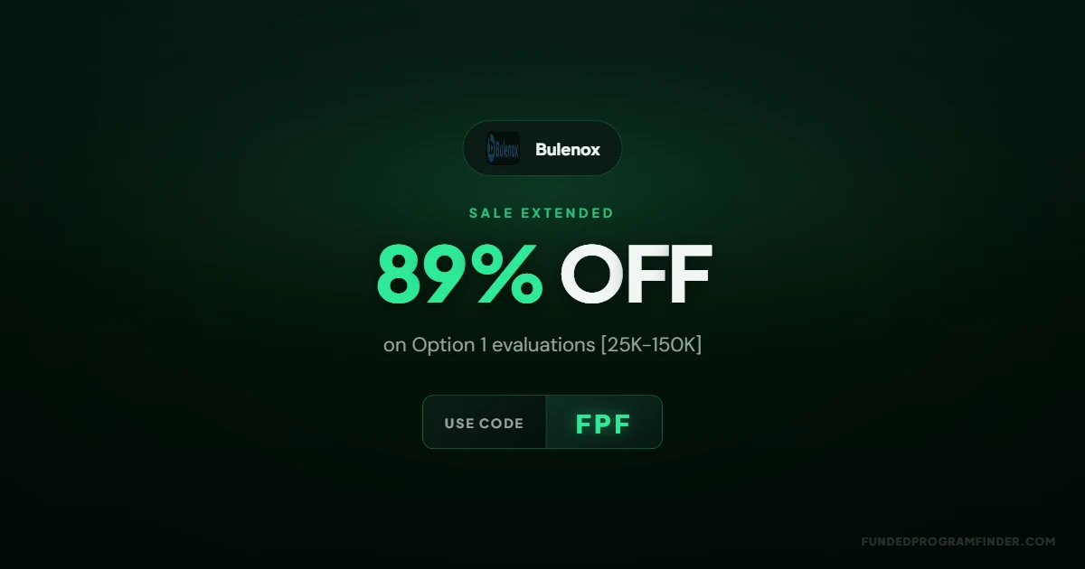 Bulenox 89% Off Promo Banner