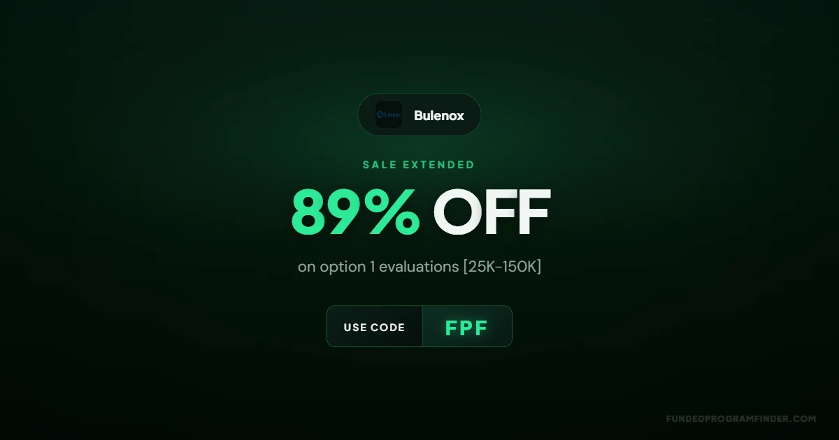 Bulenox 89% Off Sale Extended Banner