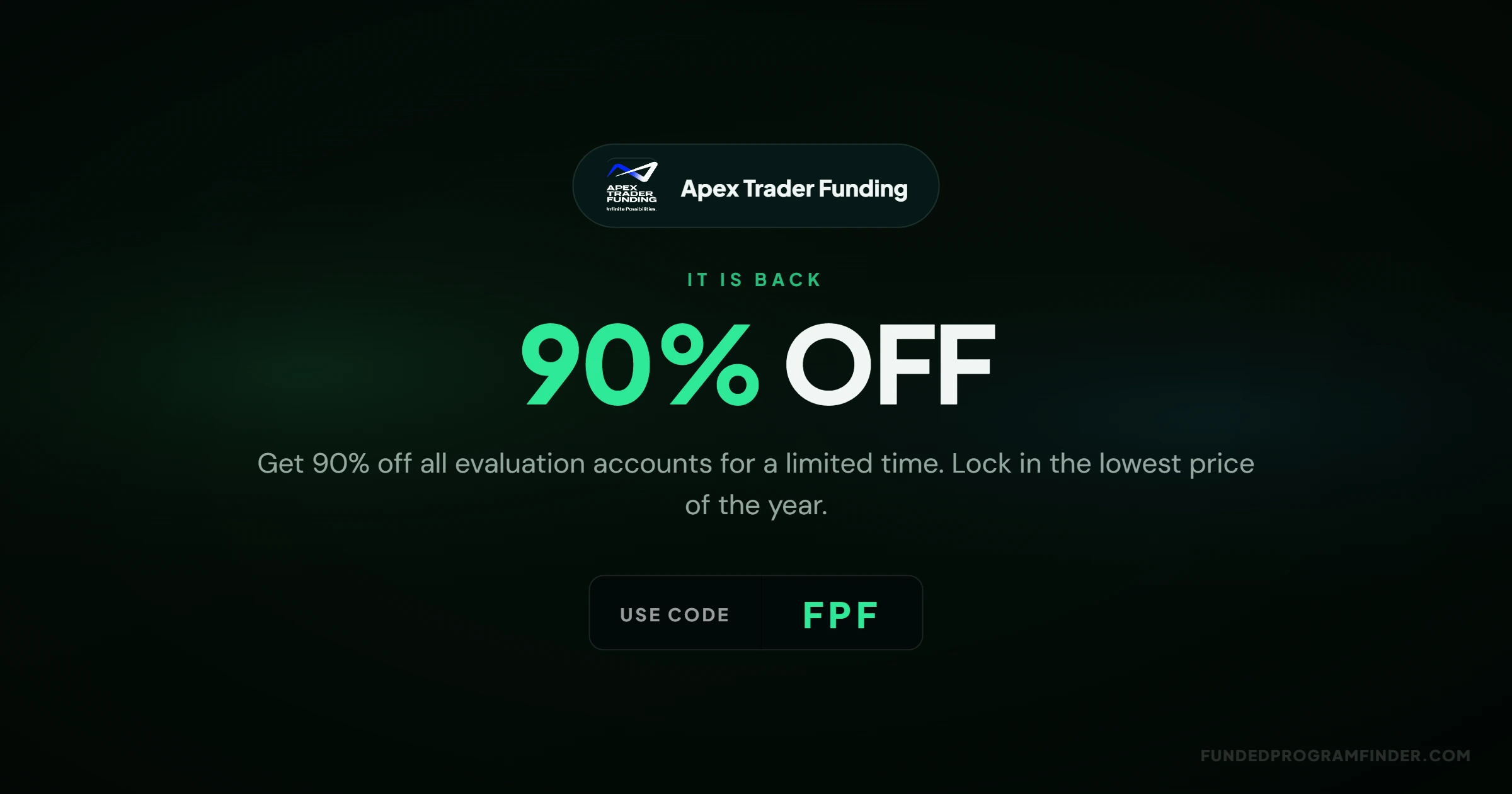 Apex Trader Funding 90 Percent OFF Sale