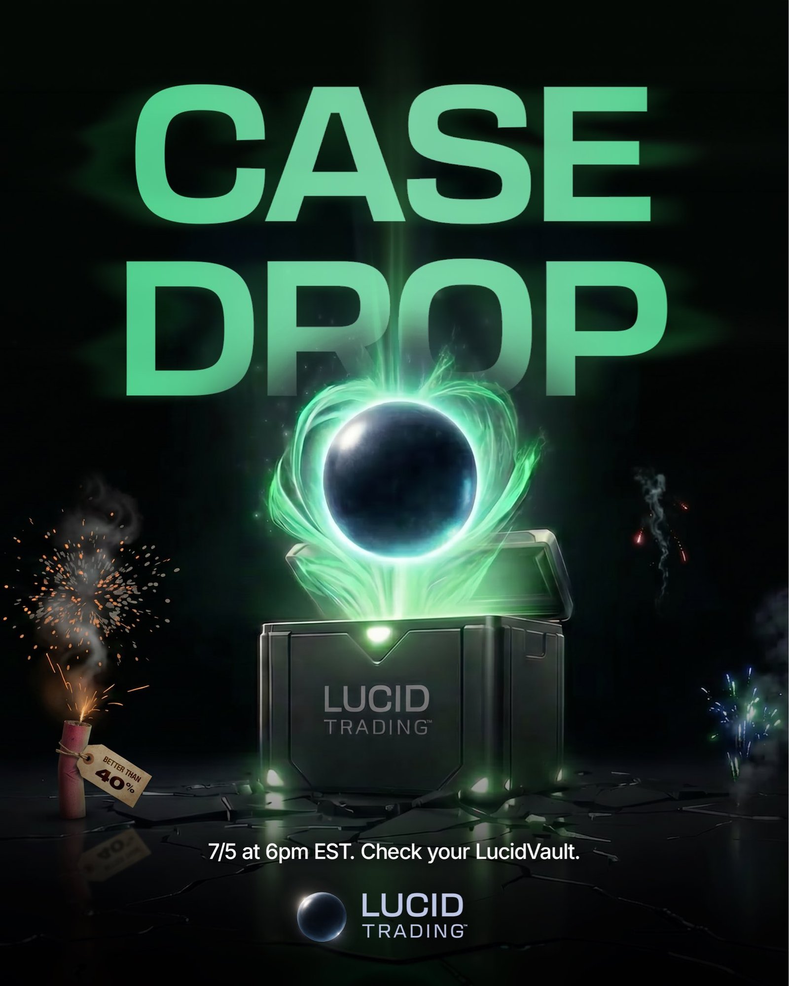 Lucid Trading Case Drop July 5th at 6PM EST - LucidCase loot box with Better Than 40% tag