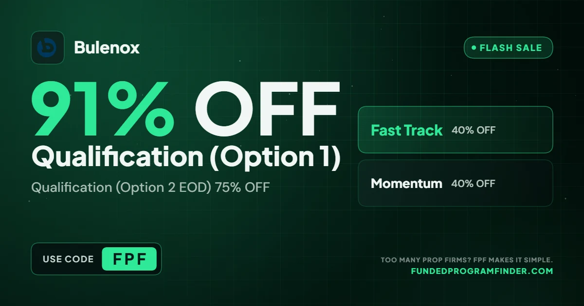 Bulenox 91% off Qualification Option 1 with code FPF