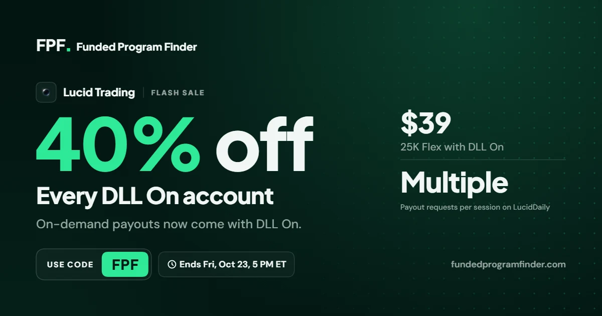 Lucid Trading 40% off every DLL On account with code FPF