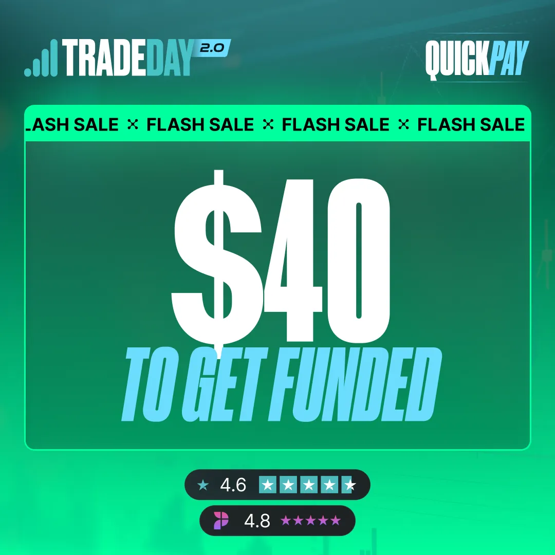 TradeDay 60% off every QuickPay account with code FPF
